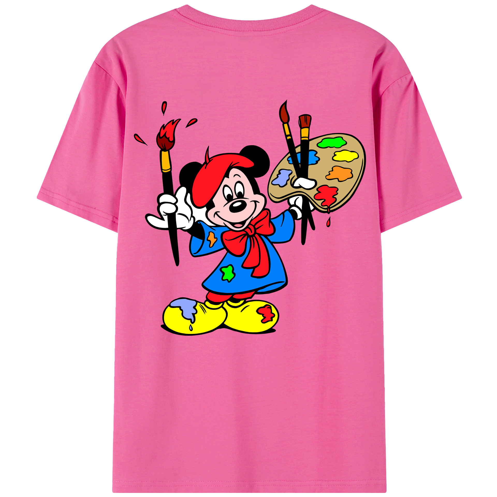 （画像用） ミッキーマウス Mickey Mouse レディース半袖Tシャツ(バックプリント)